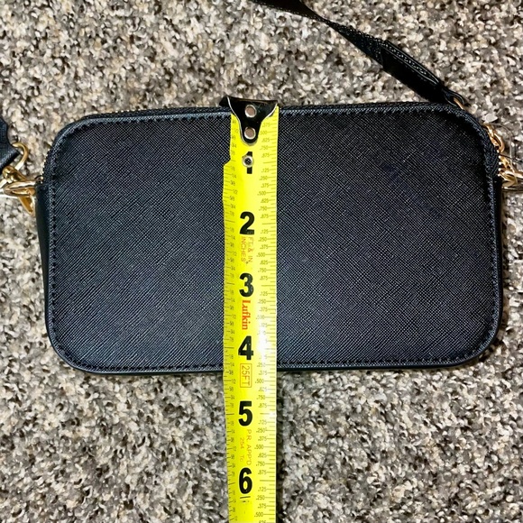 NWT $159 Valentino Orlandi Black Crossbody Bag with Gold Studs and Guitar Strap - Picture 6 of 9